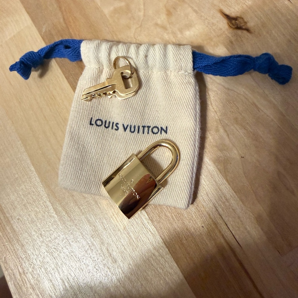 Louis Vuitton Shiny Gold Padlock with Key